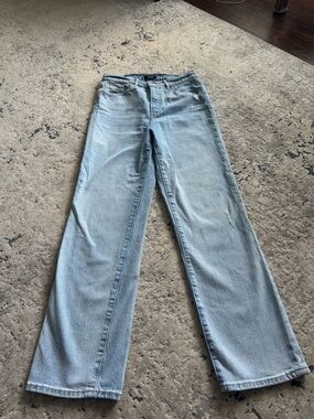 Express Light Blue Straight Leg Jeans